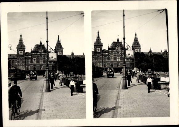 Stereo Foto Amsterdam Nordholland Niederlande, Hauptbahnhof