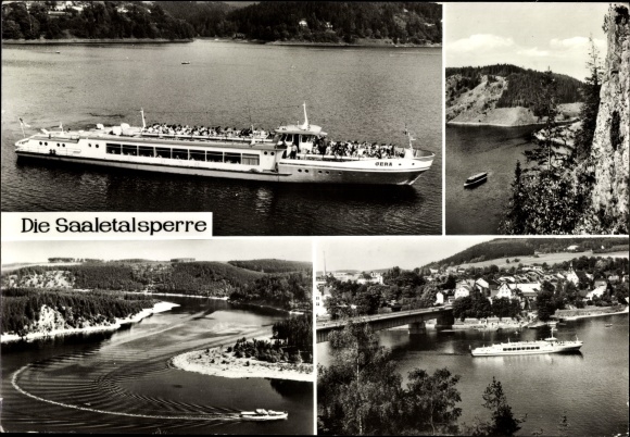 KP Saalburg w Turyngii, Bleiloch-Saaletalsperre, MS Gera, Totenfels, Blaupunkt
