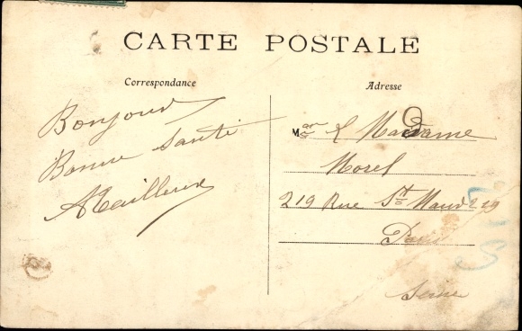 Letters Postcard Magny and Vexin Val-d'Oise, souvenir, flowers