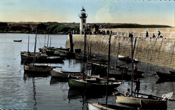 Postcard Erquy Côtes d'Armor, harbor, lighthouse