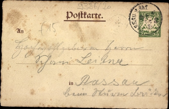 Postal stationery Postcard Passau in Lower Bavaria, Federal Shooting 1899
