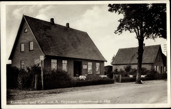 Postcard Elmenhorst in Lauenburg, pastry shop and cafe