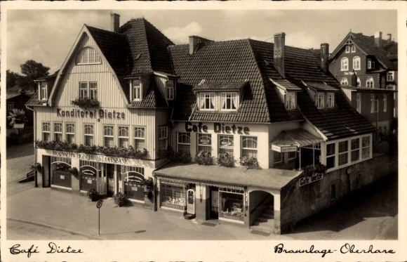Postcard Braunlage in the Upper Harz, Café Dietze, pastry shop, coffee house, owner A. Elsner
