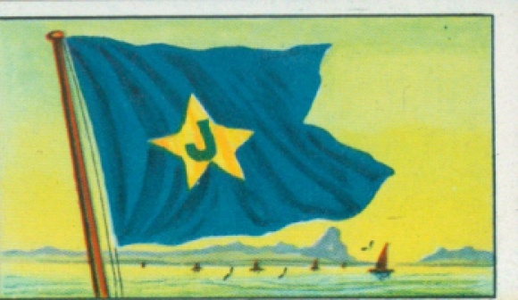 Verzamelfoto rederijvlaggen van de wereldkoopvaardijvloot nr. 130, Johnson, Axel Axe. Zoon, Stockholm