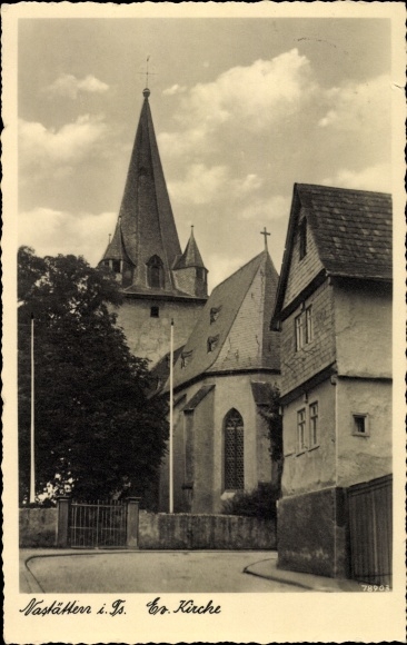 Postcard Nastätten im Taunus, Evangelical Church