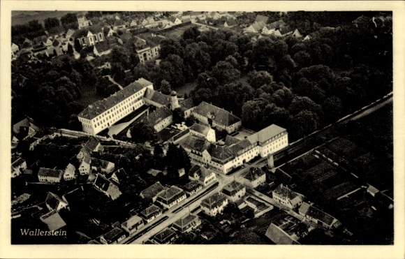 Postcard Wallerstein in Swabia, aerial photograph