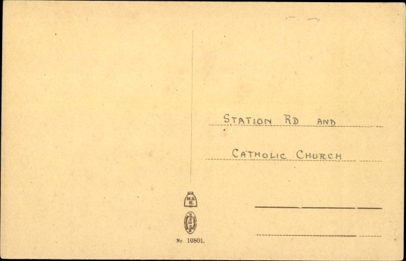 Postcard Haan in the Rhineland, Bahnhofstrasse, Catholic church