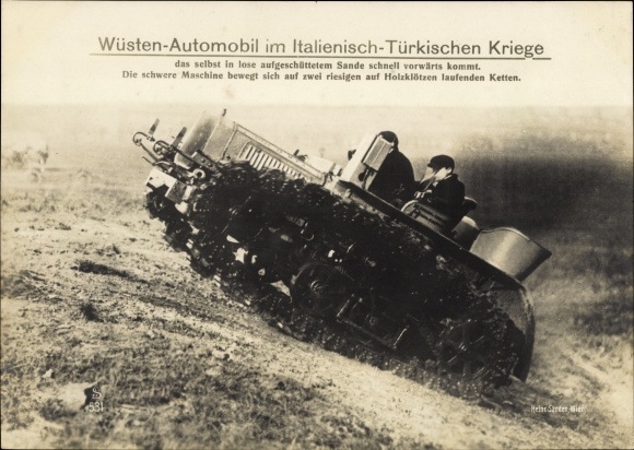 Ak Tripoli Libyen, Wüsten-Automobil im Italienisch-Türkischen Krieg, Panzerr, I WK