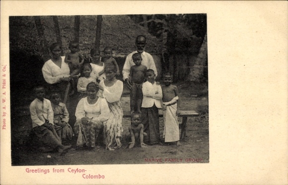 Ak Colombo Ceylon Sri Lanka, Familienbild