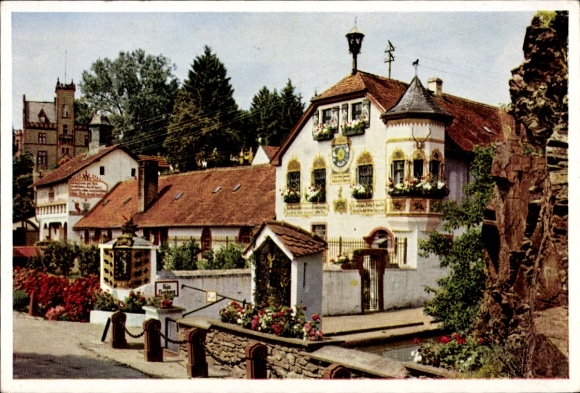 Postcard Rettershof Kelkheim Taunus, monastery estate, coffee for the happy farmer, exterior view, riding school