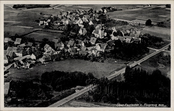 Ak Oberferrieden Burgthann in de regio Neurenberg, luchtfoto