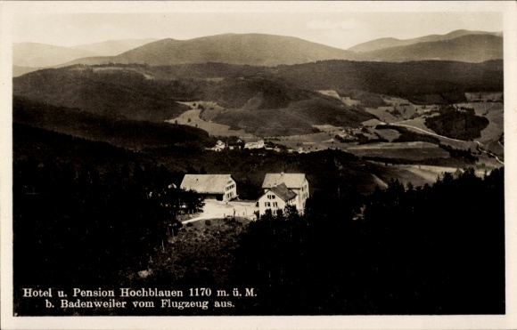 Postcard Blauen Badenweiler in the Black Forest, Hochblauen, Hotel and Pension