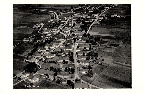 Postcard Breitenbrunn Swabia Unterallgäu, aerial photograph