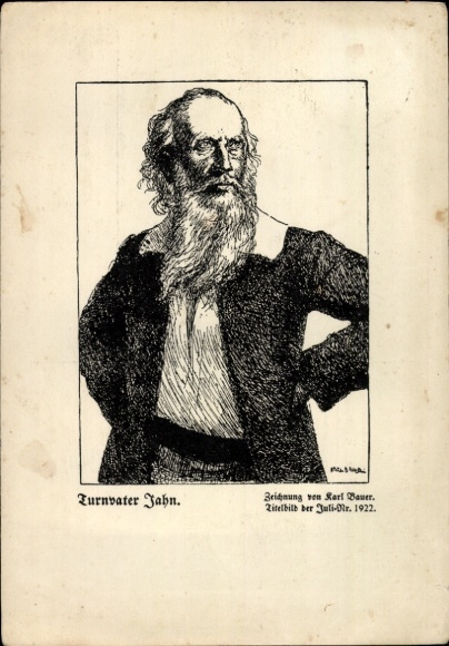 Artist Postcard Bauer, Karl, Turnvater Jahn, Portrait, Magazine Der junge Tag