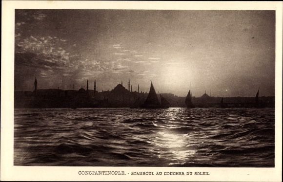 KP Konstantynopol Stambuł Türkiye, Stamboul au coucher du soleil