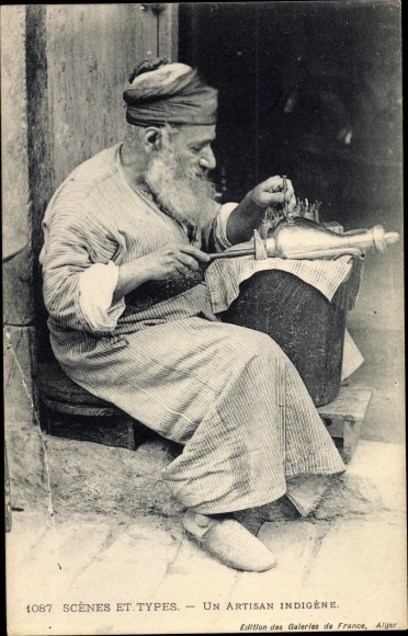 Ak Algier Alger Algerien, Scenes et Types, un artisan indigene