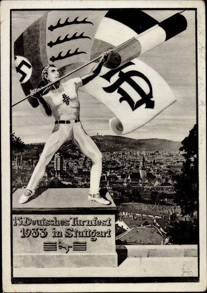 Ak Stuttgart, 15. Deutsches Turnfest 1933, Stadtansicht