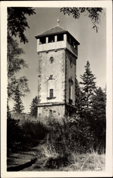 Ansichtkaart Beiersdorf Oberlausitz, Bieleboh, uitkijktoren, mijnbouw