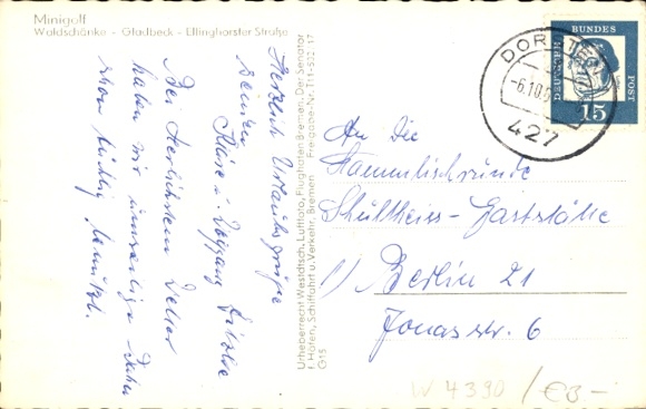 Postcard Gladbeck in Westphalia, mini golf, Waldschänke, Ellinghorster Straße