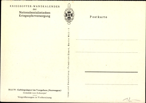 Artist Postcard Schnürpel, Wehrmacht, mountain troops in action, Norway, NSKOV picture 39