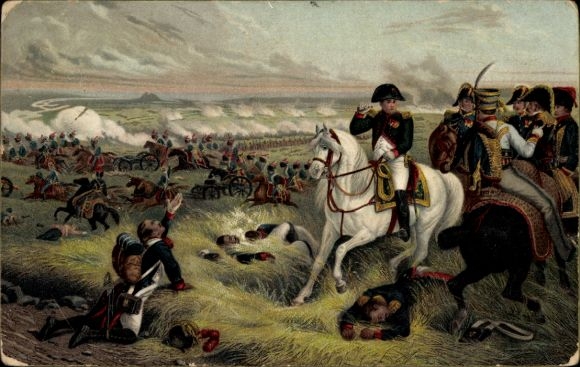 Artist Postcard Bellangé, Hippolyte, Napoleon on the field, Wagram, Battle