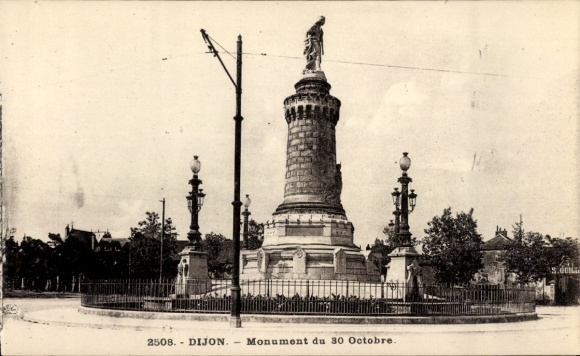 KP Dijon Côte d'Or, Monument du 30 Octobre, pomnik, latarnie, płot