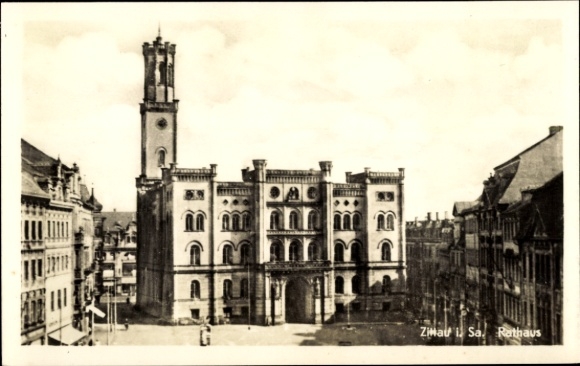 Postcard Zittau in Saxony, Town Hall