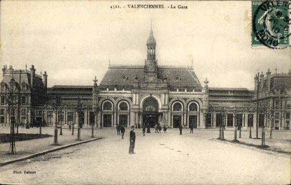 Postcard Valenciennes Nord, Bahnhof Frontal