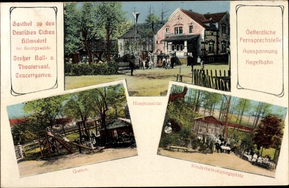 Ak Hilmsdorf Geringswalde Sachsen, Gasthof zu den deutschen Eichen, Kinderbelustigungsplatz
