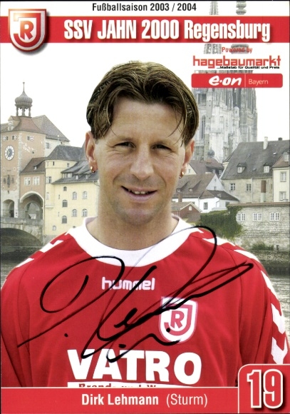 Autograph card footballer Dirk Lehmann, SSV Jahn Regensburg, autograph