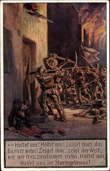 Song Postcard Hey, Paul, Our Field Grays, Soldiers&#39; Songs No. 9, O Germany in honor, I. WK