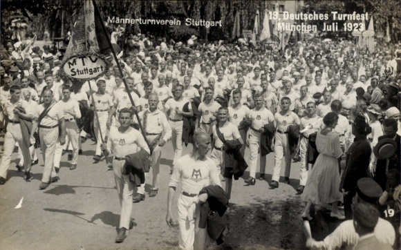 Zdjęcie KP 13. Niemiecki Festiwal Gimnastyczny Monachium lipiec 1923, parada, marsz, męski klub gimnastyczny Stuttgart