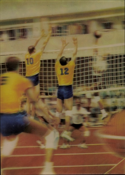 3-D Postcard Volleyball Game, Playground, Volleyball Player, Citius Altius Fortius