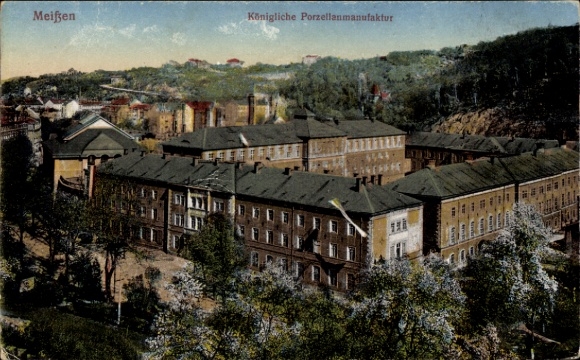 Postcard Meissen on the Elbe, Royal Porcelain Manufactory