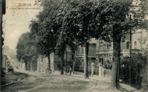 Postcard Wülfrath in the Bergisches Land, street, trees, buildings, old