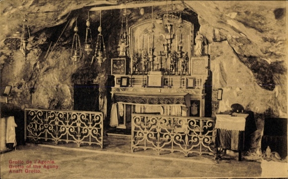 Postcard Gethsemane Israel, Grotto of Agony, Altar