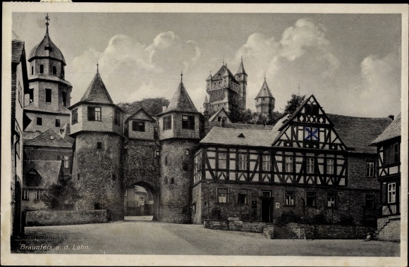 Postcard Braunfels ad Lahn, view of an inn