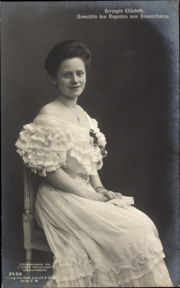 Ak Prinzessin Elisabeth zu Stolberg Roßla, Gemahlin des Regenten von Braunschweig