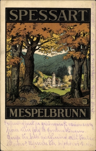 Artist PC Mespelbrunn in the Spessart of Lower Franconia, autumn motif