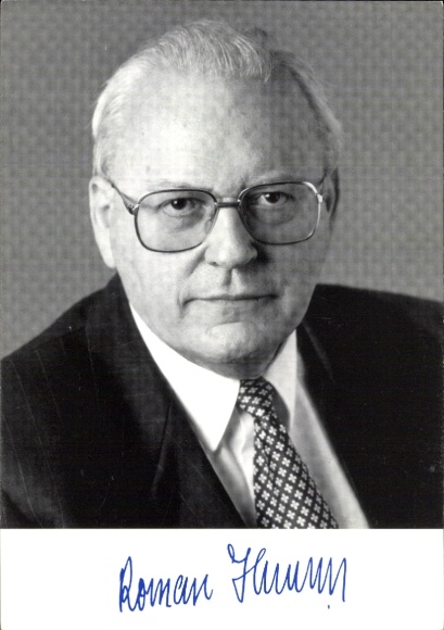 Photo politician Roman Herzog, former Federal President, autograph