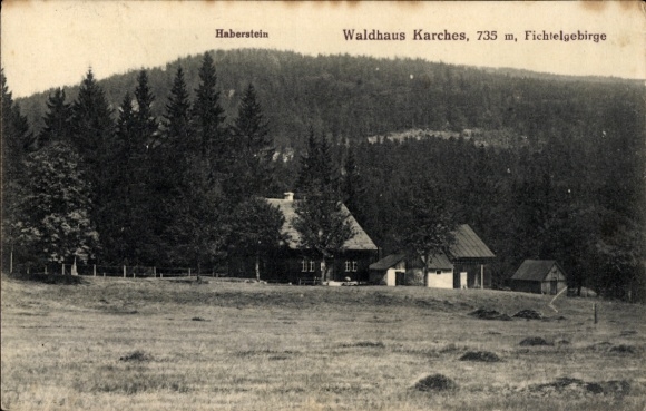 Ak Karches Bischofsgrün im Fichtelgebirge, Waldhaus, Haberstein