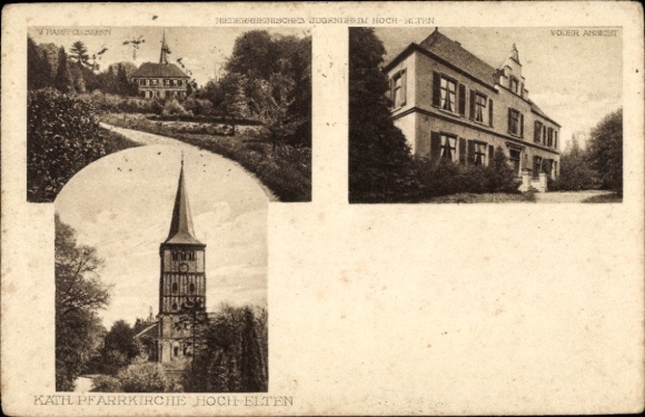 Ak Hoch Elten Emmerich am Rhein, Jeugdhuis Nederrijn, Katholieke Parochiekerk