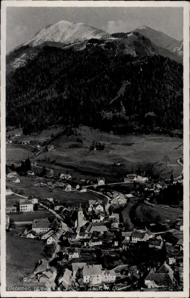 Ak Lunz am See Niederösterreich, Landschaft mit Bergen, Dorfansicht, Oetscher 1892