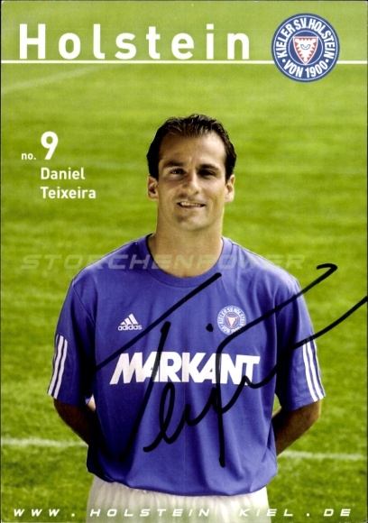 Autograph card footballer Daniel Teixeira, Holstein Kiel, autograph