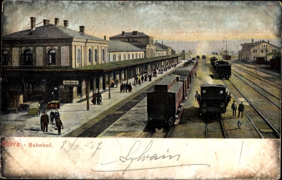 PC Bebra on the Fulda in Hesse, train station, tracks and trains, platform