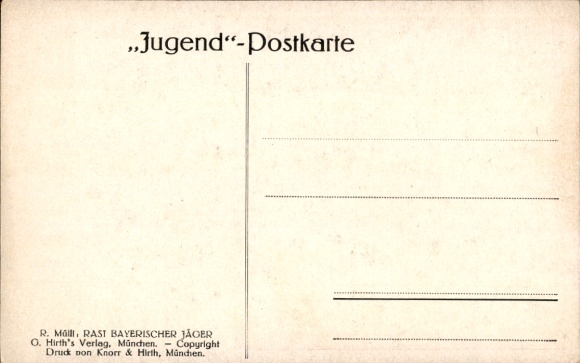 Artist Postcard Mülli, R., Rest of Bavarian Hunters, Uniforms
