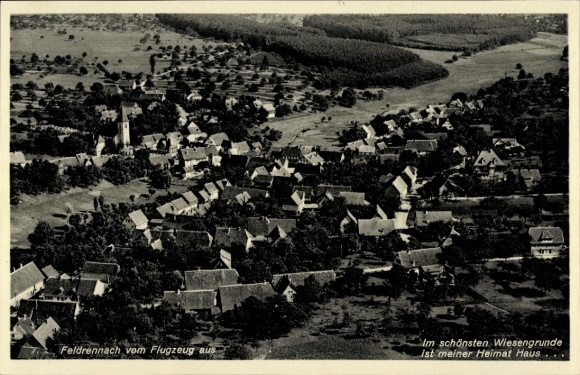 Postcard Feldrennach Straubenhardt in the Black Forest, aerial photograph