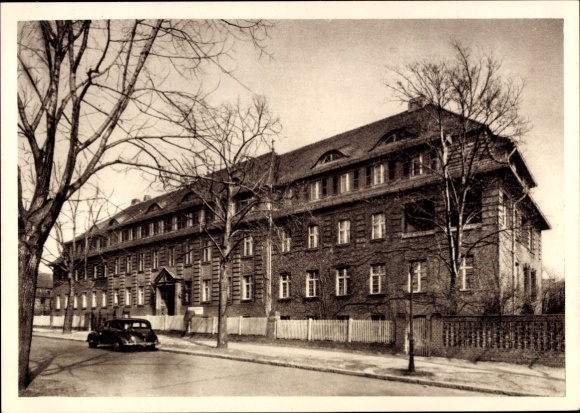 Postcard Berlin Zehlendorf, street section at the Protestant Diakonieverein, Neues Heimathaus