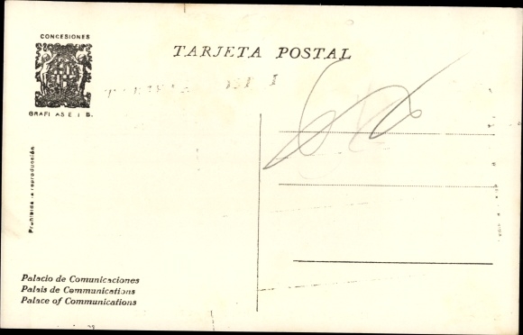 Postcard International Exhibition of Barcelona 1929, Palace of Communications