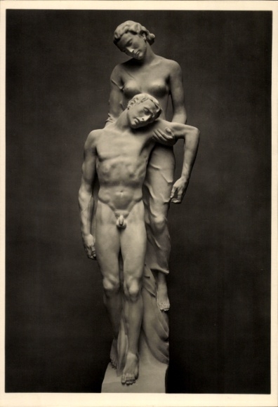 Ak Plastik von Josef Thorak, Letzter Flug, HDK 414, Körperstudie, Photo Hoffmann